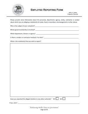 Employee Reporting Form