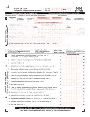 Connecticut Resident Income Tax Return