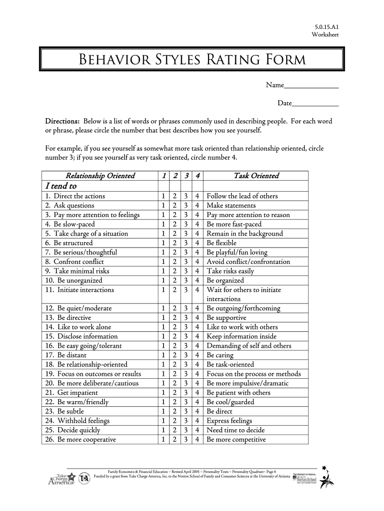 Behavior Styles Rating Form.pdf - public rcas Preview on Page 1.