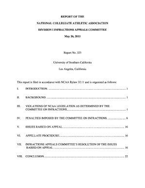 Cv template for high school student - NCAA Division I Infractions Appeals Committee Report bb - NCAAorg - fs ncaa