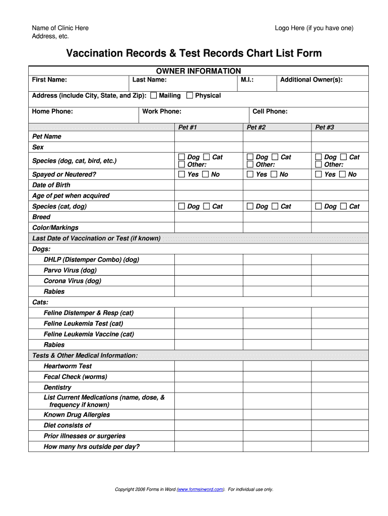 Dog Vaccination Record Printable Pdf 20202022 Fill and Sign
