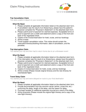 Trip Cancellation Claim Form