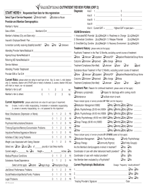 Outpatient Review Form ORF 2