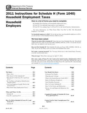 2011 Instructions for Schedule H (Form 1040)