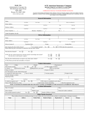 Motor Vehicle Accident Claim Form