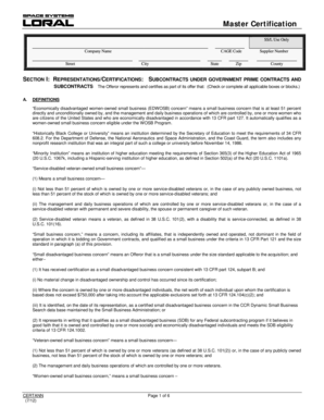 US Federal Small Business Certification Form