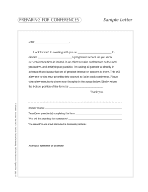 Conference Preparation Letter