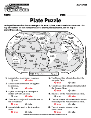 Geology Plate Puzzle Worksheet