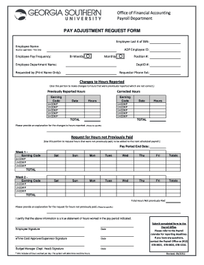 Pay Adjustment Request Form