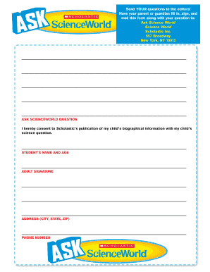 Ask Science World Question Form
