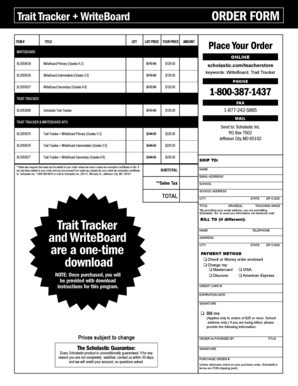 Scholastic Order Form