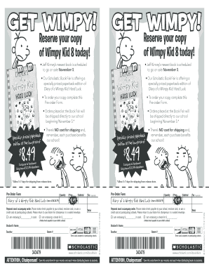Diary of a Wimpy Kid Pre-Order Form
