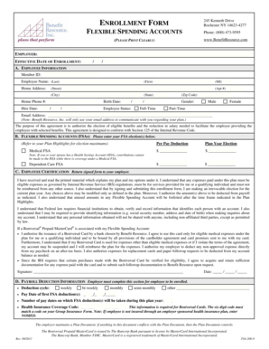 Flexible Spending Account Enrollment Form