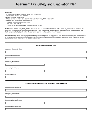 Apartment Fire Safety and Evacuation Plan