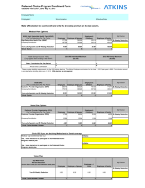 Employee Benefits Enrollment Form