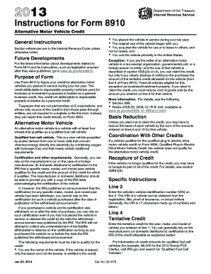 IRS Form 8910 Instructions