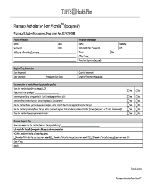 Pharmacy Authorization Form Victrelis