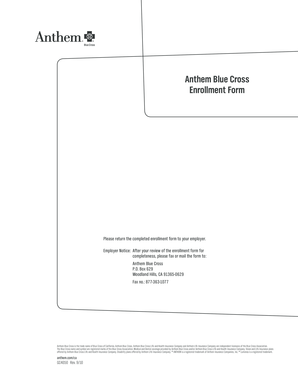 Anthem Blue Cross Enrollment Form