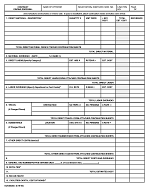 Contract Pricing Proposal Form