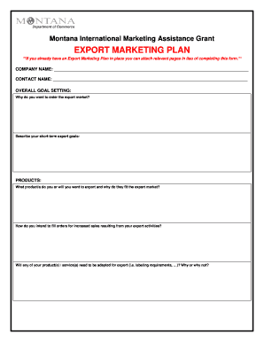 EXPORT MARKETING PLAN - Export Montana