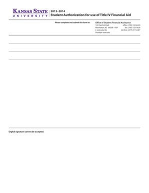 Student Authorization for Title IV Financial Aid