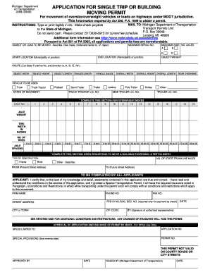 Michigan Oversize Overweight Vehicle Permit