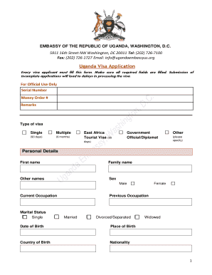 Uganda Visa Application Form