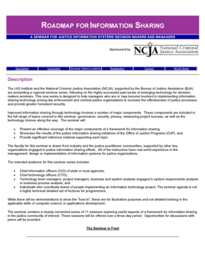 How to build a roadmap in excel - Roadmap for information sharing - North Carolina Department of ... - nccrimecontrol