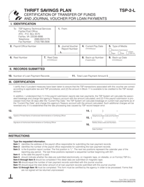 TSP-2-L Certification of Transfer of Funds