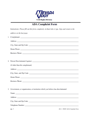 ADA Complaint Form