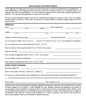 Application for Employment
