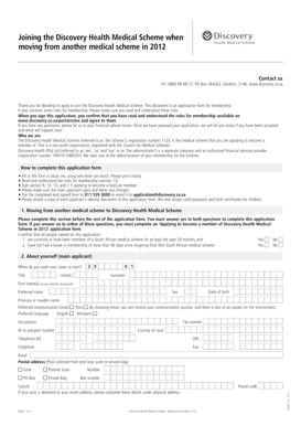 Discovery Health Medical Scheme Application Form