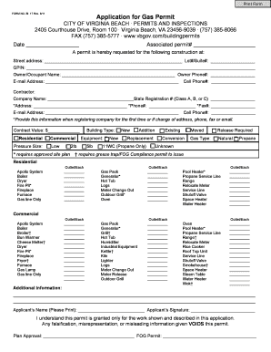 Application for Gas Permit