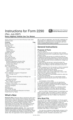 IRS Form 2290 Instructions
