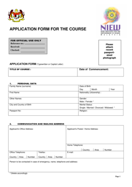 Course Application Form