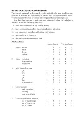 Initial Educational Planning Form
