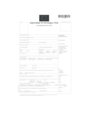 Schengen Visa Application Form