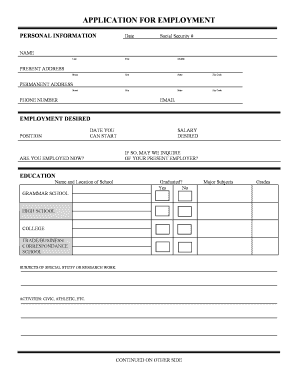 Application for Employment