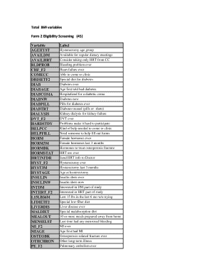 Medical History and Reproductive Health Forms