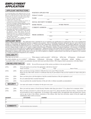 Employment Application Form