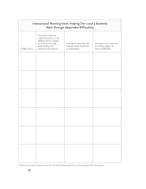 Instructional Planning Form