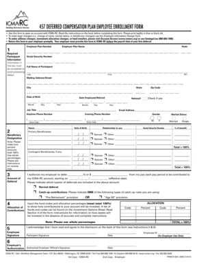 457 Deferred Compensation Plan Employee Enrollment Form