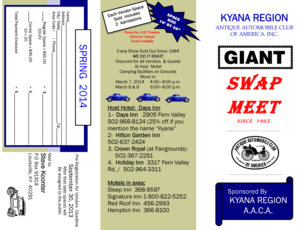 Antique Automobile Club Swap Meet Registration