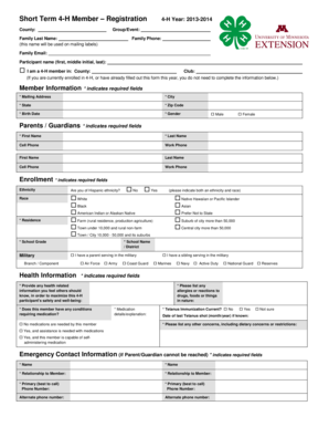 4-H Member Registration Form