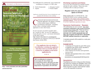 Minnesota Pesticide Applicator Recertification Workshop Form