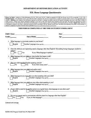 Ds 260 form sample - dodea esl form f4