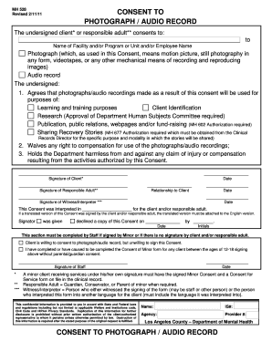 Consent to Photograph / Audio Record