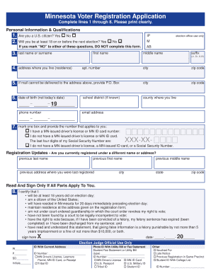 Minnesota Voter Registration Application