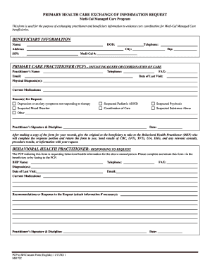 Medi-Cal Managed Care Information Request Form