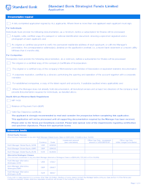 Standard Bank Strategist Funds Application